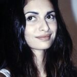 Sophiya Haque (1971 - 2013)  English actress, singer, video jockey and dancer during a press conference for Channel V in New Delhi, India, May 1994. (Photo by Sondeep Shankar/ Getty Images)